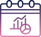 business calendar icon in pink and purple gradient