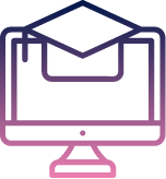 E-learning icon in pink and purple gradient