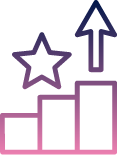 Podium icon in pink and purple gradient